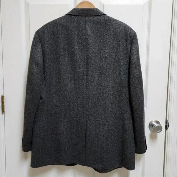 Brooks Brothers 346 Blazer Men 46R 48R Gray Wool 2 Button Vent Lined Dry Cleaned - Picture 2 of 10